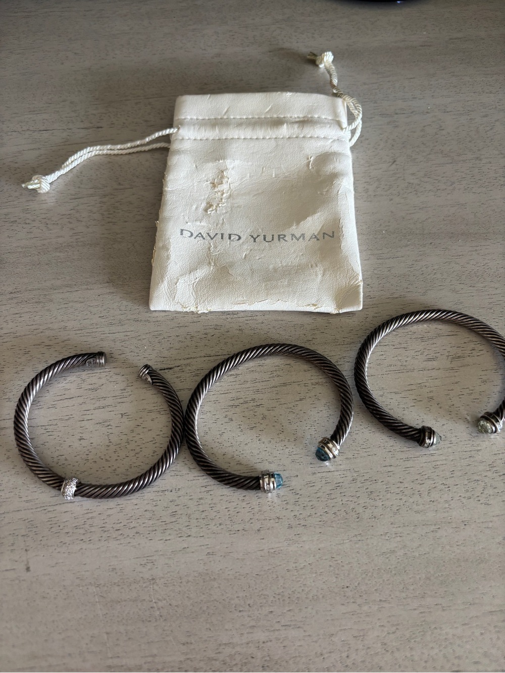 David Yurman women’s Cable Cuff Bracelets 5mm in Sterling Silver (Oxidized)